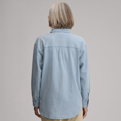 Eddie Bauer Women's Long-Sleeve Denim Boyfriend Overshirt alternate view 1