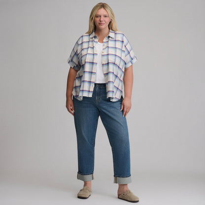 Eddie Bauer Women's W Field Flex Flannel Short-Sleeve Shirt alternate view 3