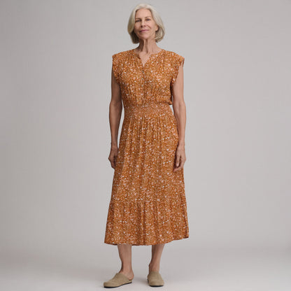 Eddie Bauer Women's Flutter Sleeve Smocked Waist Midi Dress product image