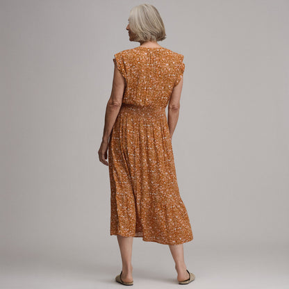 Eddie Bauer Women's Flutter Sleeve Smocked Waist Midi Dress alternate view 1
