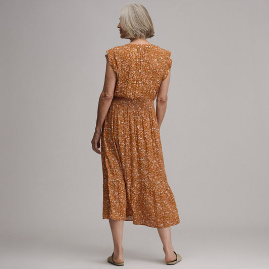 Eddie Bauer Women's Flutter Sleeve Smocked Waist Midi Dress alternate view 1