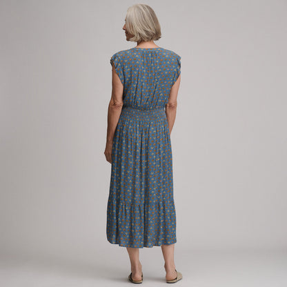 Eddie Bauer Women's Flutter Sleeve Smocked Waist Midi Dress alternate view 5