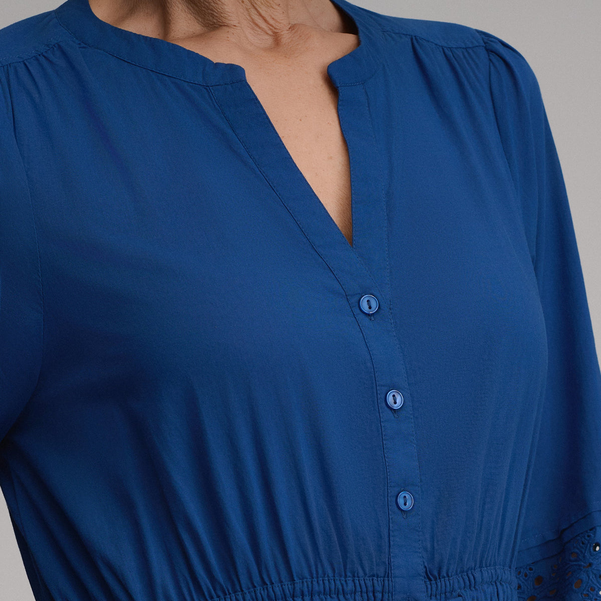 Eddie Bauer Women's 3/4 Sleeve Eyelet Button Front Belted Dress alternate view 2