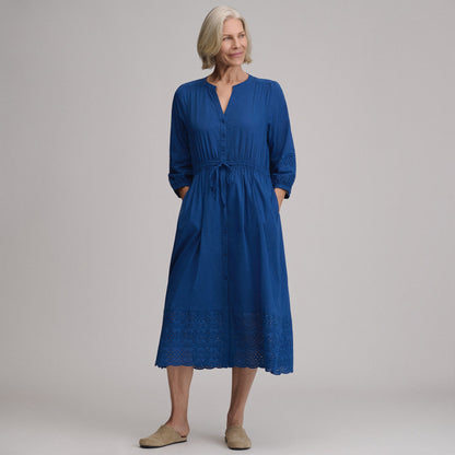 Eddie Bauer Women's 3/4 Sleeve Eyelet Button Front Belted Dress alternate view 3