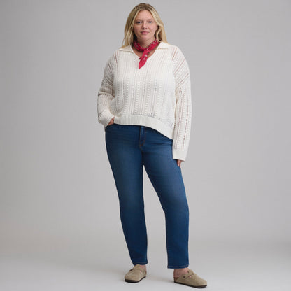 Eddie Bauer Women's Long-Sleeve Slub Johnny Collar Sweater alternate view 3