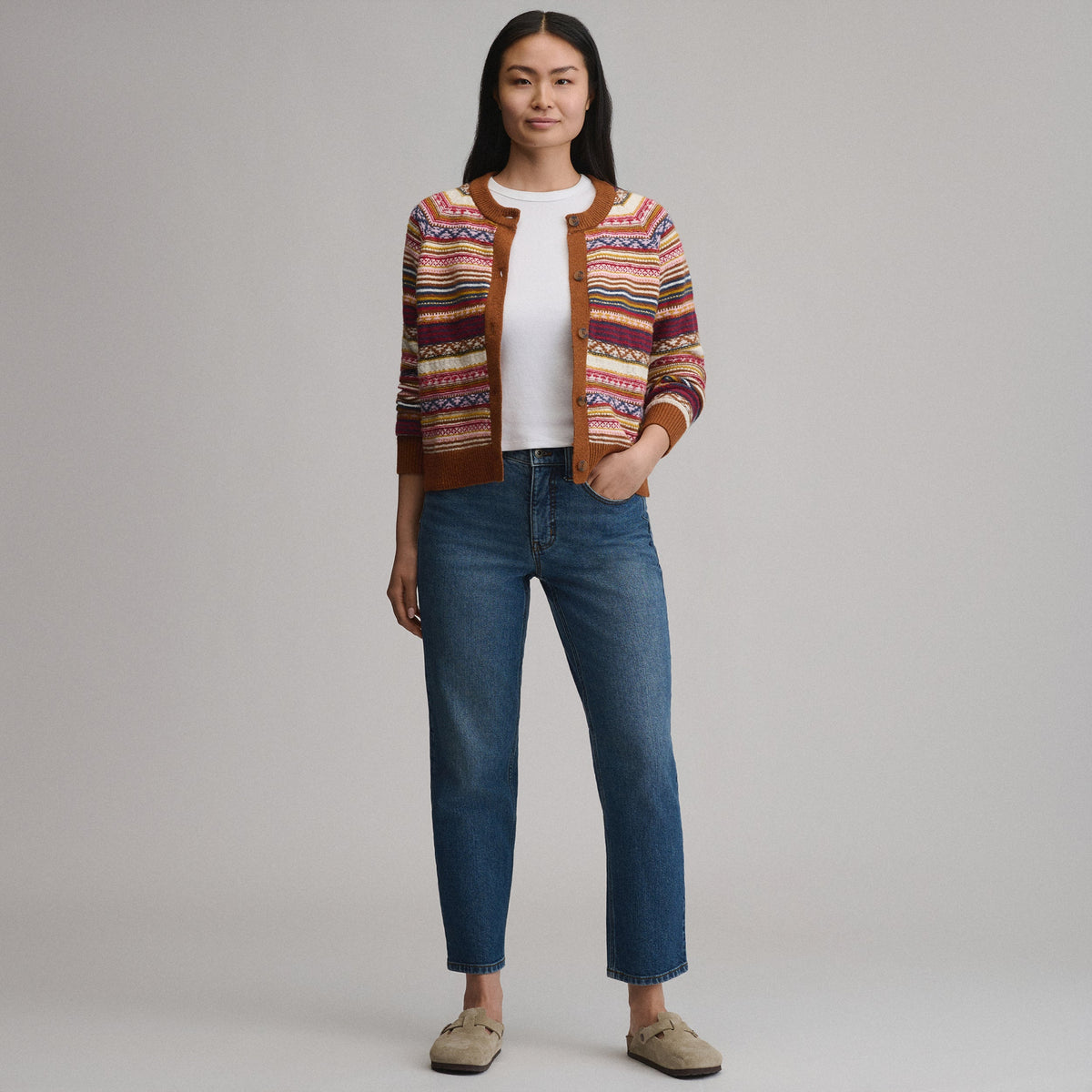 Eddie Bauer Women's Signature Cardigan Sweater - Stripe alternate view 3