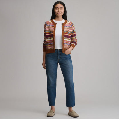 Eddie Bauer Women's Signature Cardigan Sweater - Stripe alternate view 3