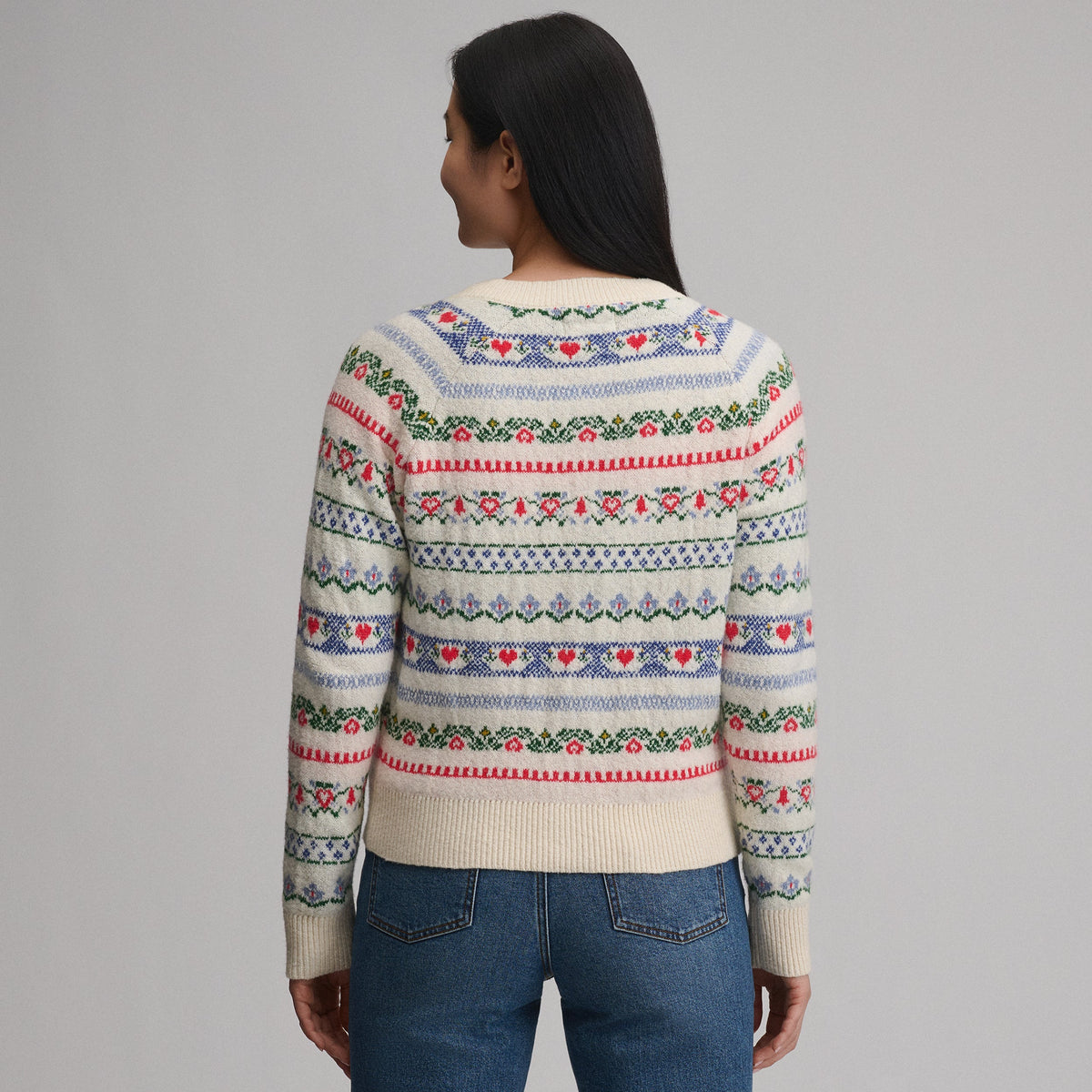 Eddie Bauer Women's Signature Cardigan Sweater - Novelty Stripe alternate view 1