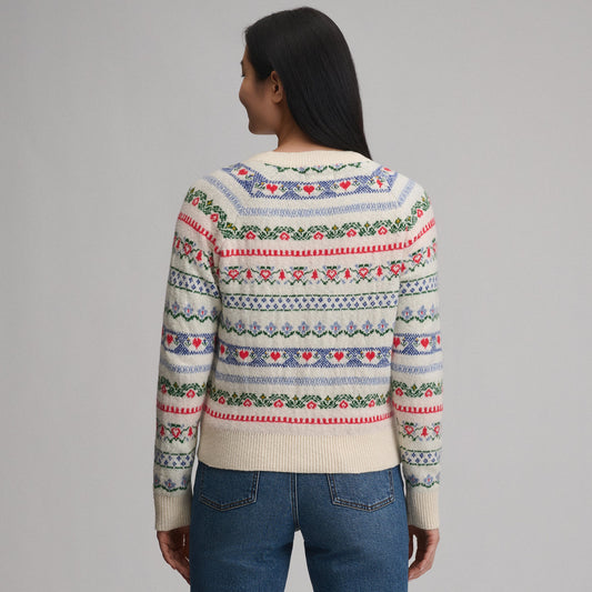 Eddie Bauer Women's Signature Cardigan Sweater - Novelty Stripe alternate view 1