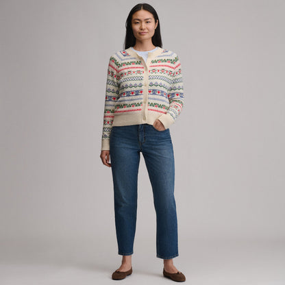 Eddie Bauer Women's Signature Cardigan Sweater - Novelty Stripe alternate view 3