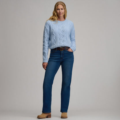 Eddie Bauer Women's Open Stitch Cable Crew Sweater alternate view 3