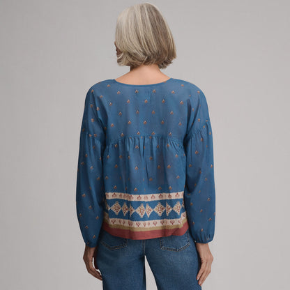 Eddie Bauer Women's Long-Sleeve V-Neck Relaxed Woven Popover alternate view 1
