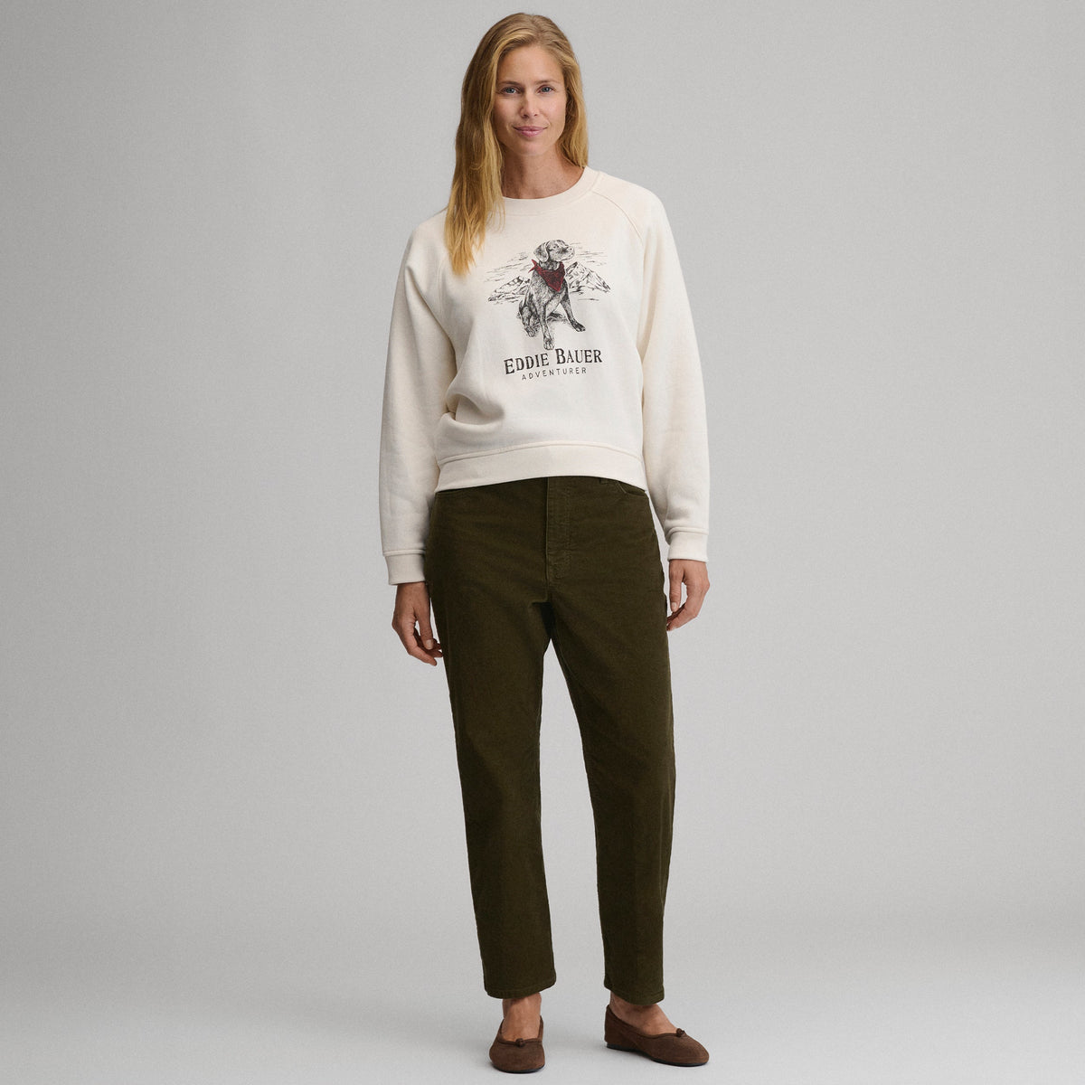 Eddie Bauer Women's The Vintage Soft Crew - Dog alternate view 3