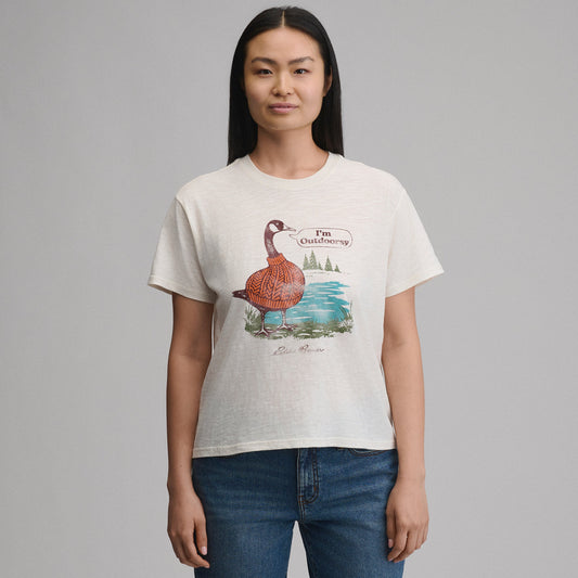 Eddie Bauer Women's Short-Sleeve Relaxed Boyfriend Graphic T-Shirt - Goose product image