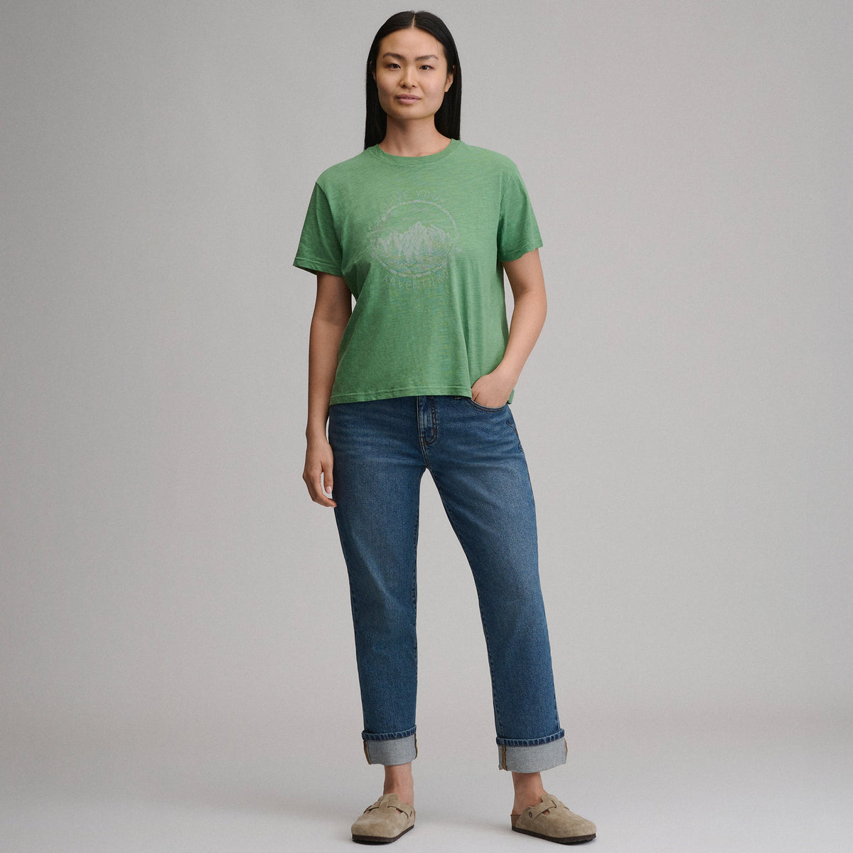 Eddie Bauer Women's Short-Sleeve Relaxed Boyfriend Graphic T-Shirt - Adventure alternate view 3