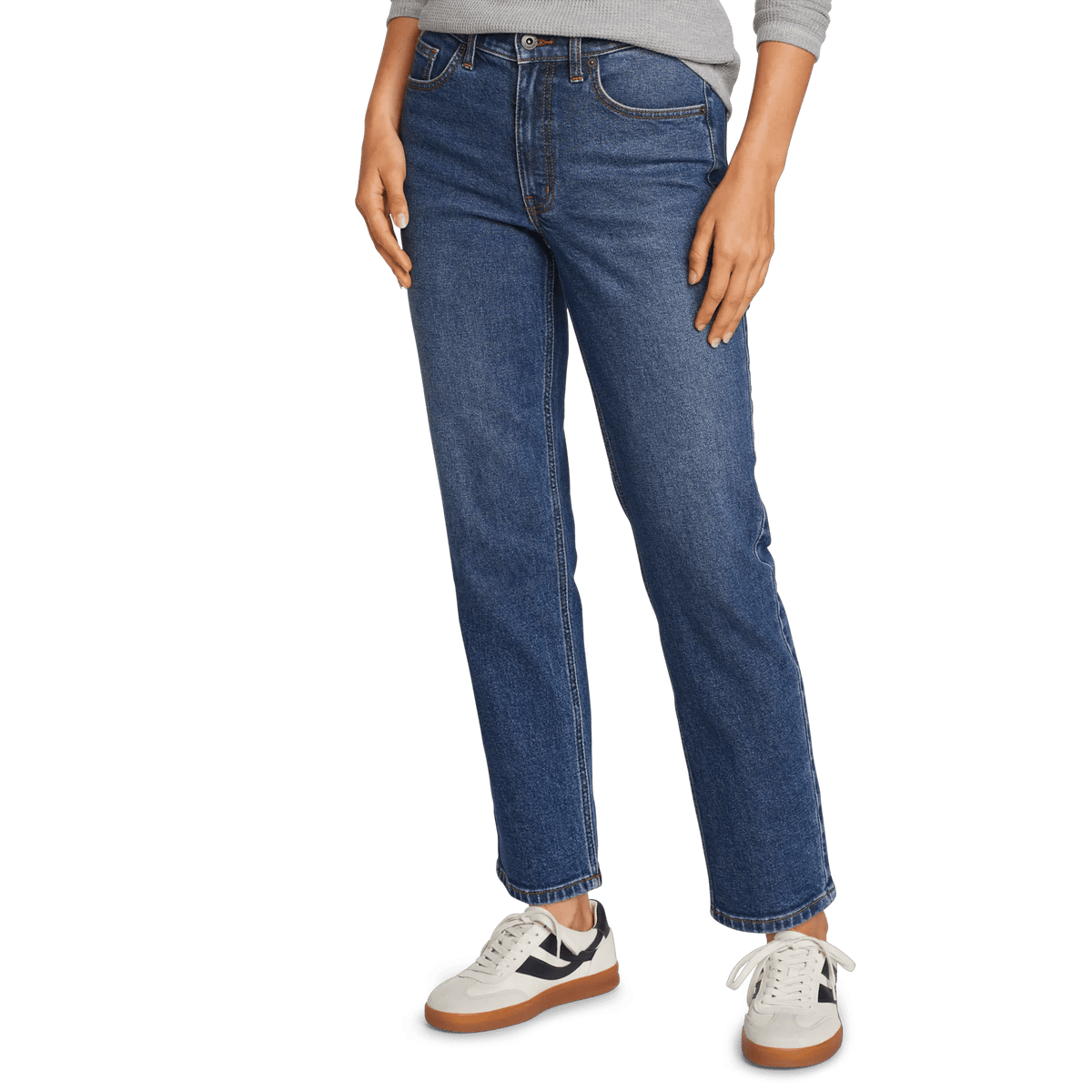 Eddie Bauer Women's Authentic High-Rise Straight Leg Jeans alternate view 1
