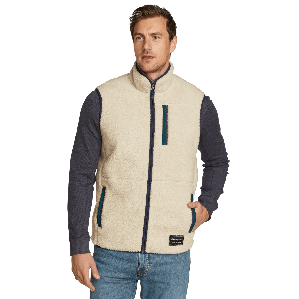 Eddie Bauer Men's Chilali Faux Shearling Fleece Vest alternate view 3