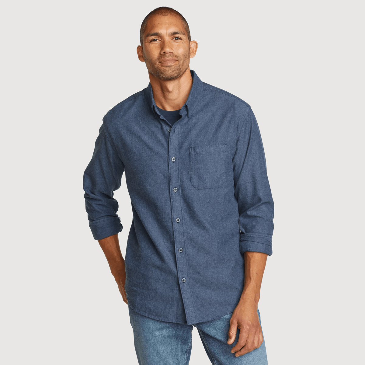 Eddie Bauer Men's Eddie's Favorite Flannel Classic Fit Shirt - Solid alternate view 1