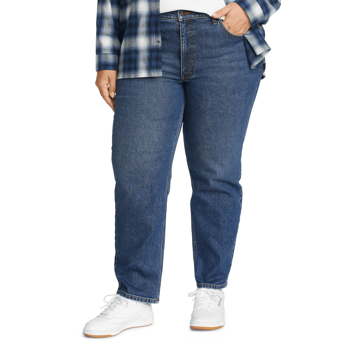Eddie Bauer Women's Authentic High-Rise Straight Leg Jeans alternate view 3