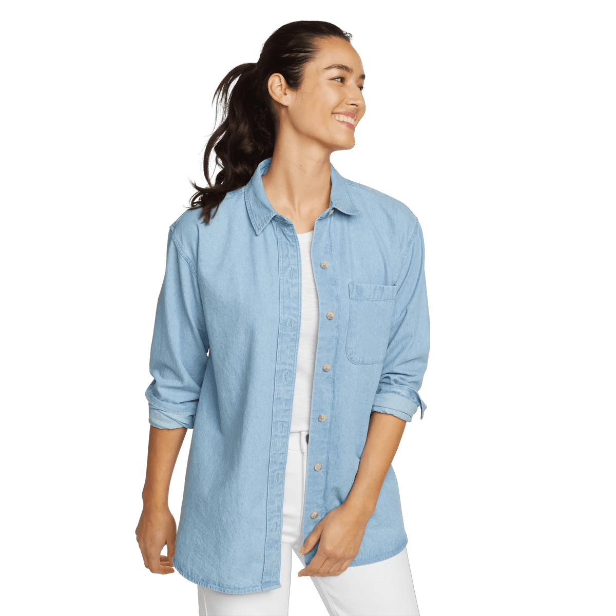 Eddie Bauer Women's Denim Overshirt alternate view 2