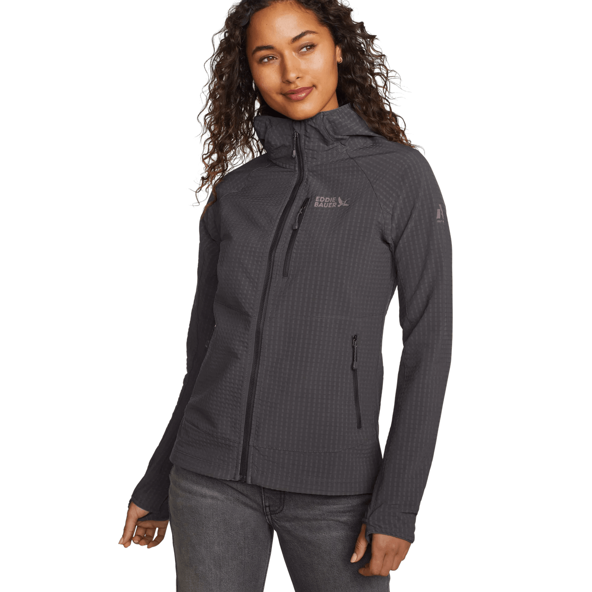 Eddie Bauer Women's Sandstone Backbone Grid Shell Hoodie alternate view 4