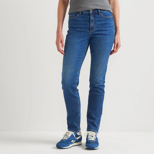 Eddie Bauer Women's Venture Stretch Fleece-Lined Slim Straight Leg Jeans alternate view 1