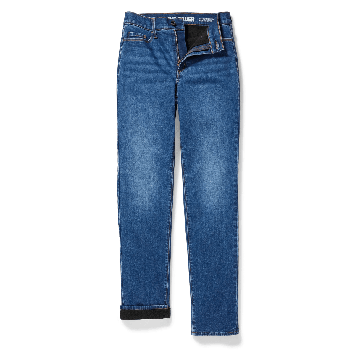Eddie Bauer Women's Venture Stretch Fleece-Lined Slim Straight Leg Jeans alternate view 4