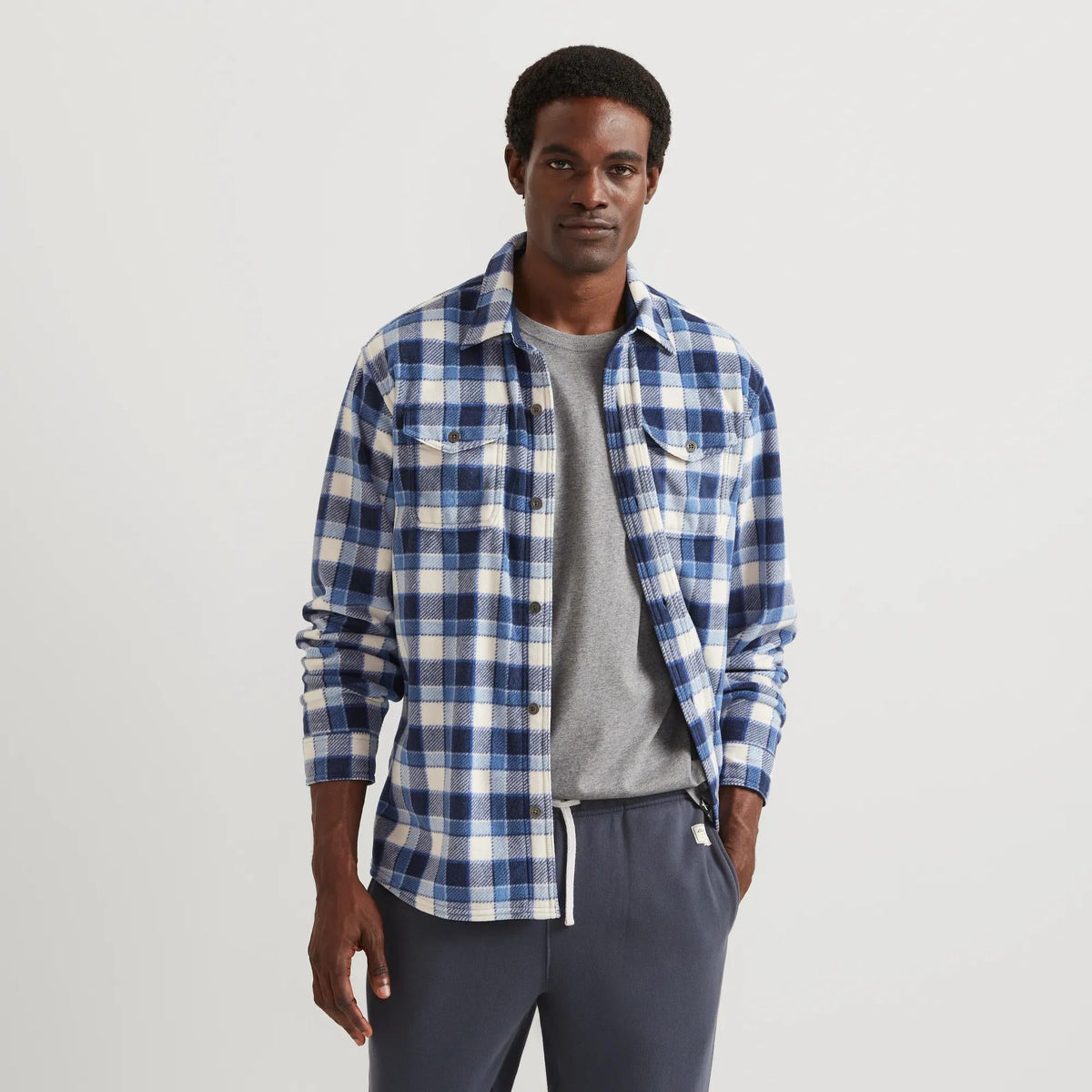 Eddie Bauer Men's Chutes Microfleece Long Sleeve Shirt - Print product image