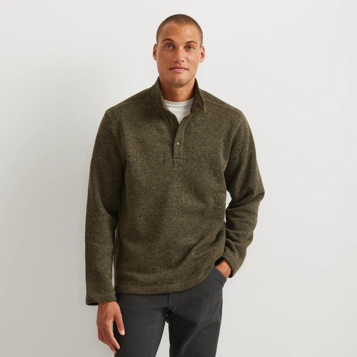 Eddie Bauer Men's Radiator Fleece 2.0 Snap Mock Pullover alternate view 3