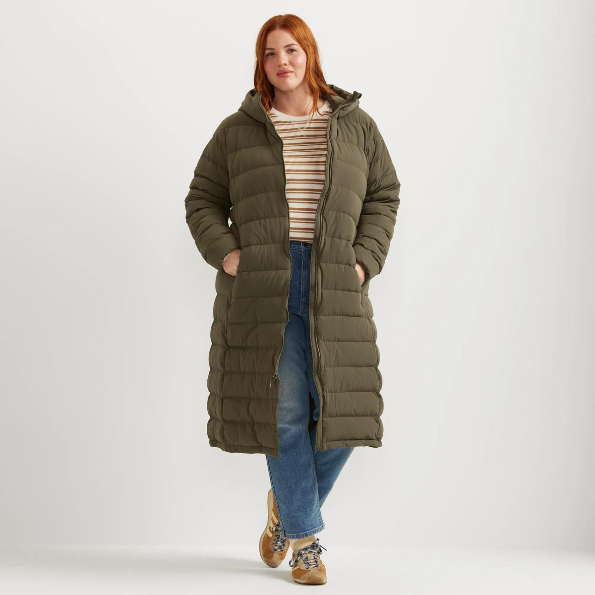 Eddie Bauer Women's EB Stretch Down Hooded Duffle Coat alternate view 2