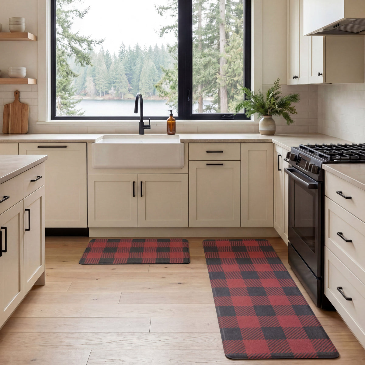 Eddie Bauer Anti-Fatigue Holiday Buffalo Check Kitchen Mats alternate view 1