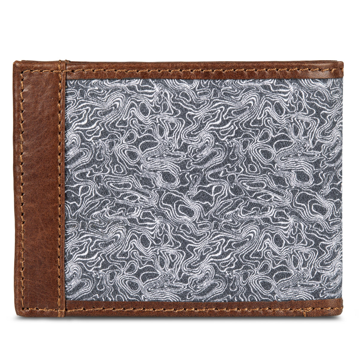 Eddie Bauer Pioneer Leather And Printed Cotton Canvas Passcase Wallet alternate view 1
