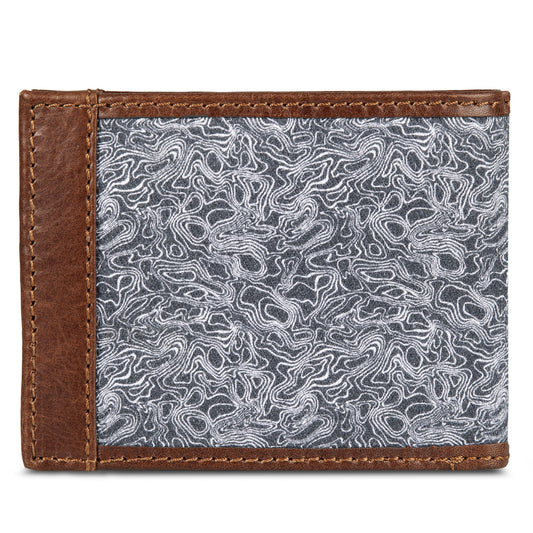 Eddie Bauer Pioneer Leather And Printed Cotton Canvas Passcase Wallet alternate view 1