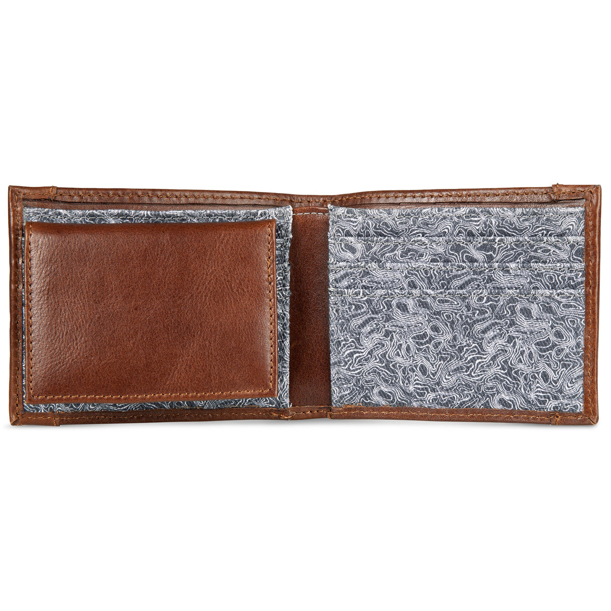 Eddie Bauer Pioneer Leather And Printed Cotton Canvas Passcase Wallet alternate view 4