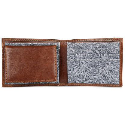 Eddie Bauer Pioneer Leather And Printed Cotton Canvas Passcase Wallet alternate view 4