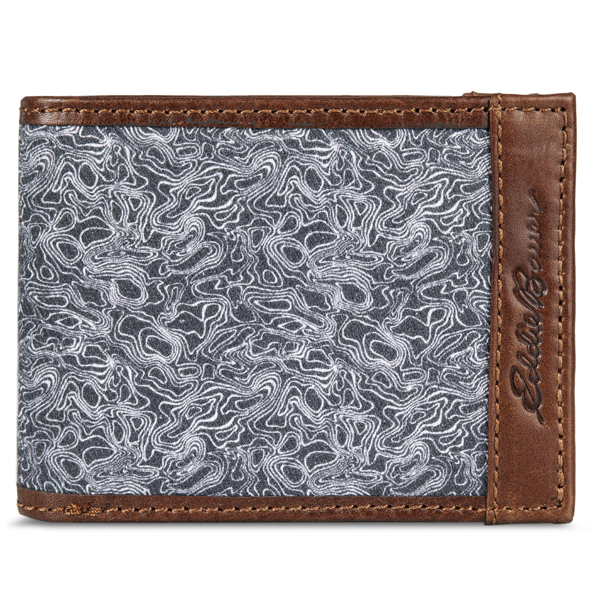 Eddie Bauer Pioneer Leather And Printed Cotton Canvas Passcase Wallet product image