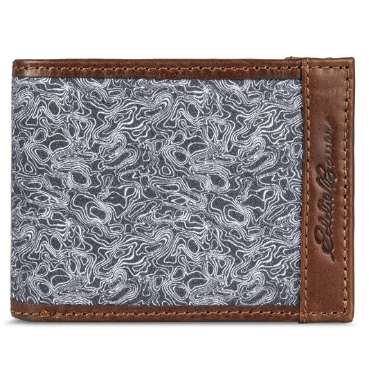 Eddie Bauer Pioneer Leather And Printed Cotton Canvas Passcase Wallet product image