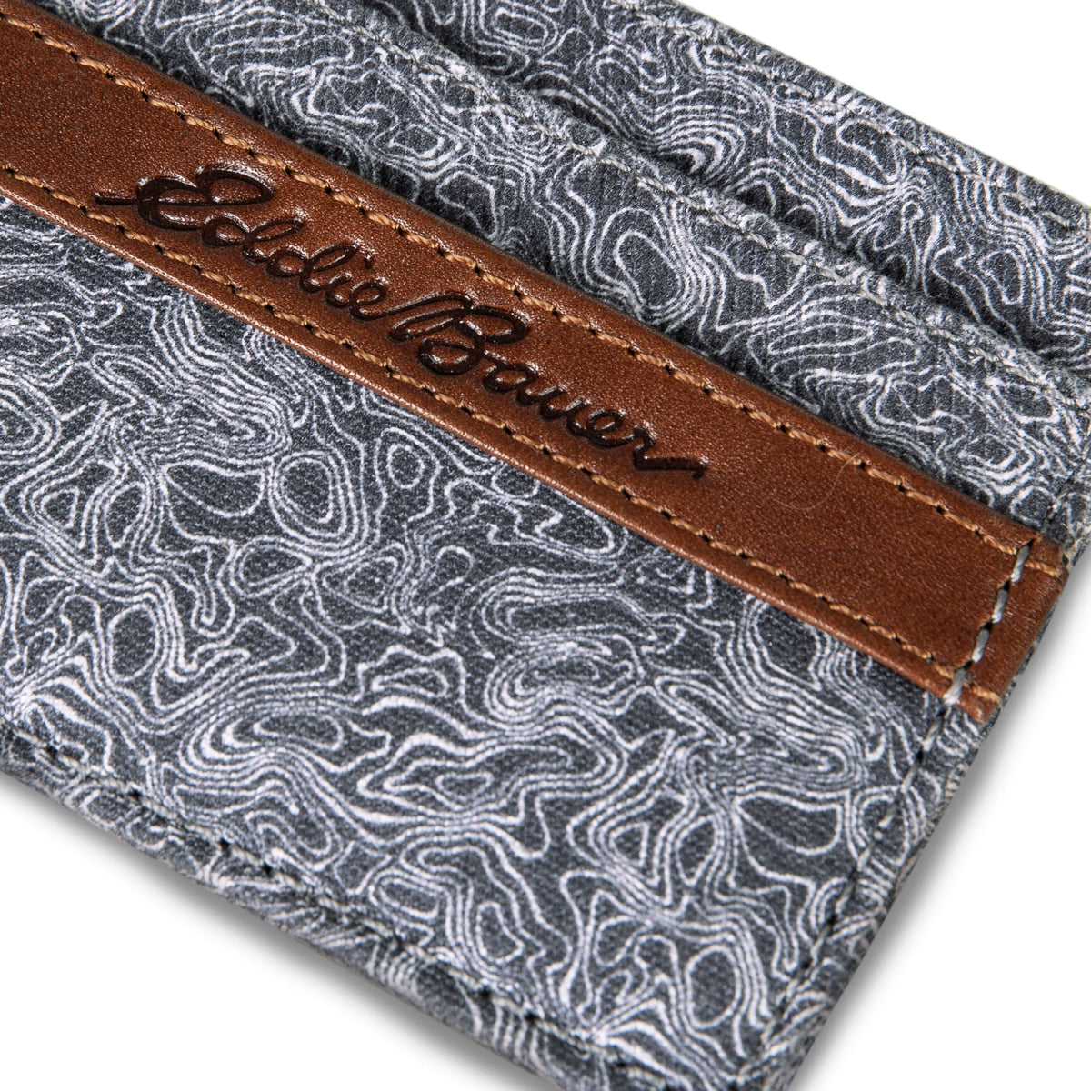 Eddie Bauer Pioneer Leather And Printed Cotton Canvas Card Case alternate view 2