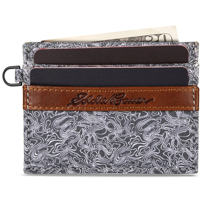 Eddie Bauer Pioneer Leather And Printed Cotton Canvas Card Case alternate view 4