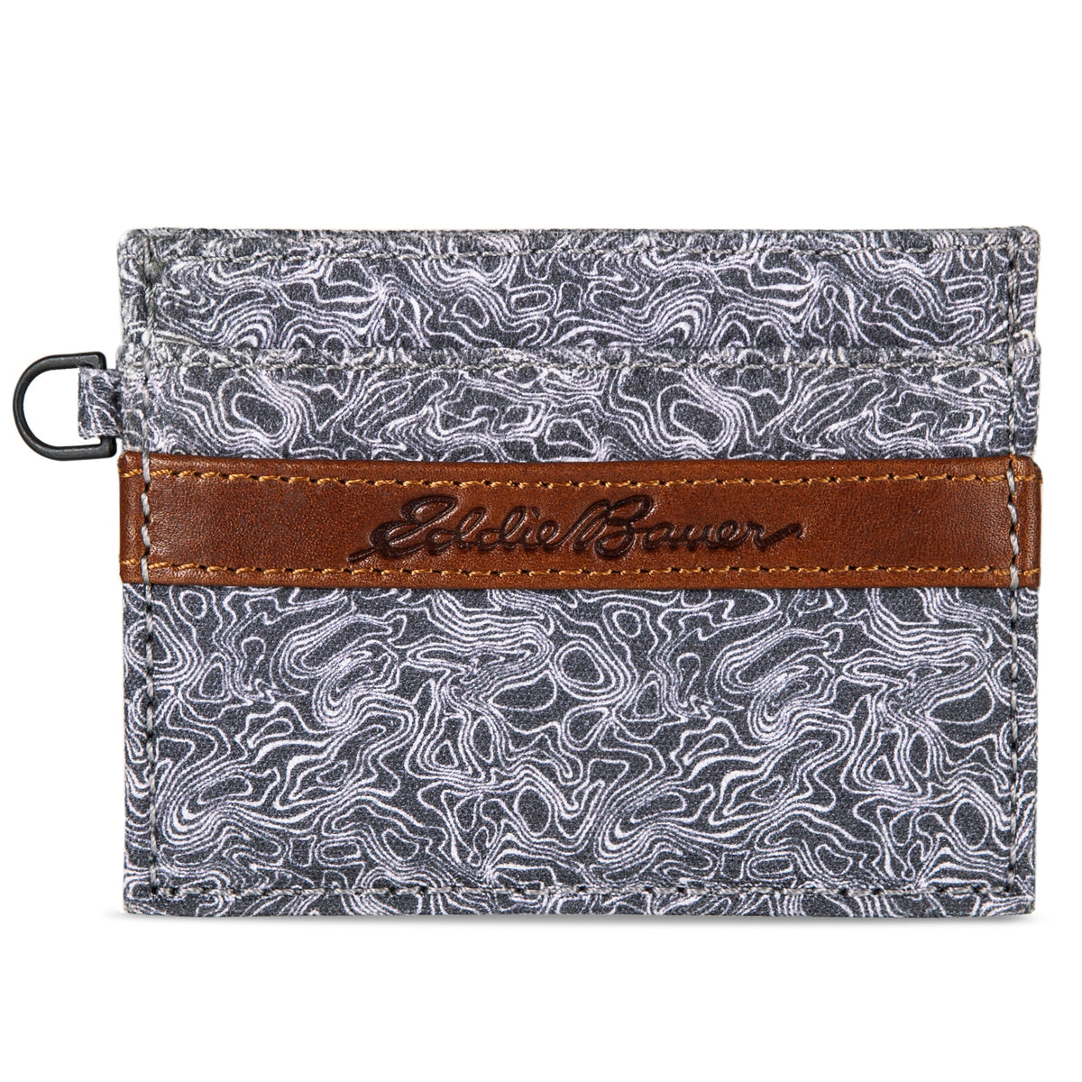 Eddie Bauer Pioneer Leather And Printed Cotton Canvas Card Case product image