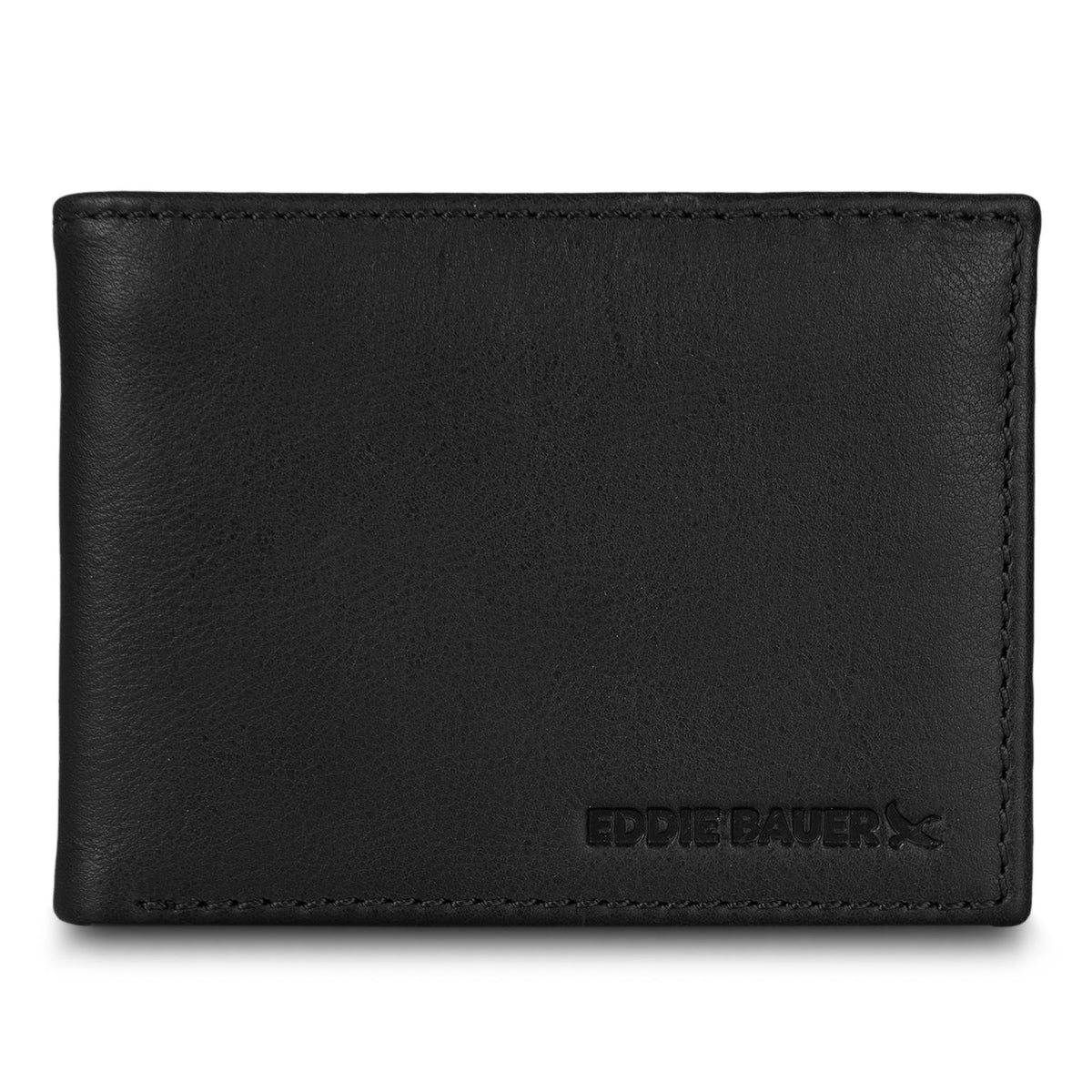 Eddie Bauer EB Signature Logo Leather Flip ID Bifold Wallet alternate view 1