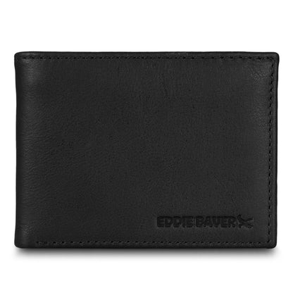 Eddie Bauer EB Signature Logo Leather Flip ID Bifold Wallet alternate view 1