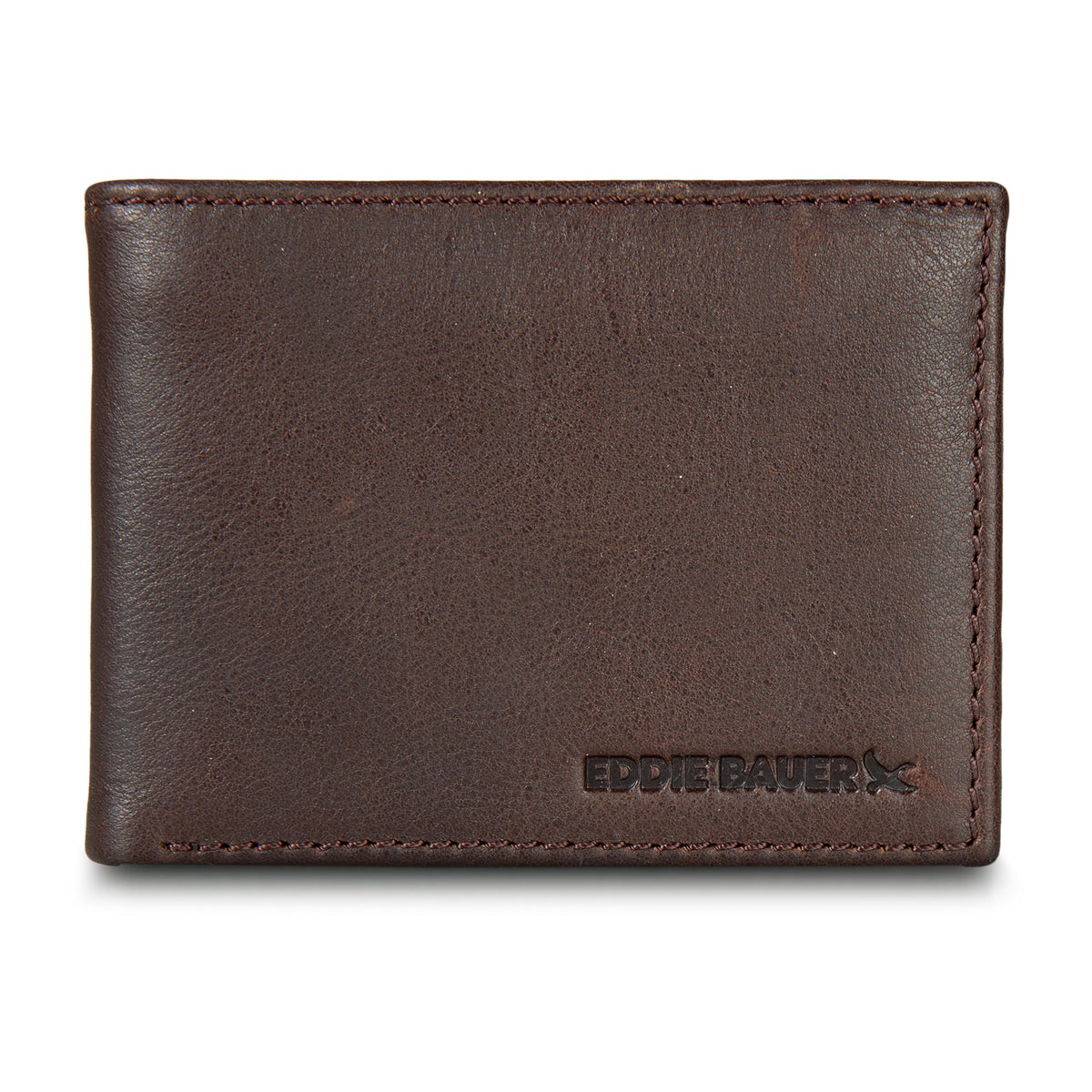 Eddie Bauer EB Signature Logo Leather Flip ID Bifold Wallet product image