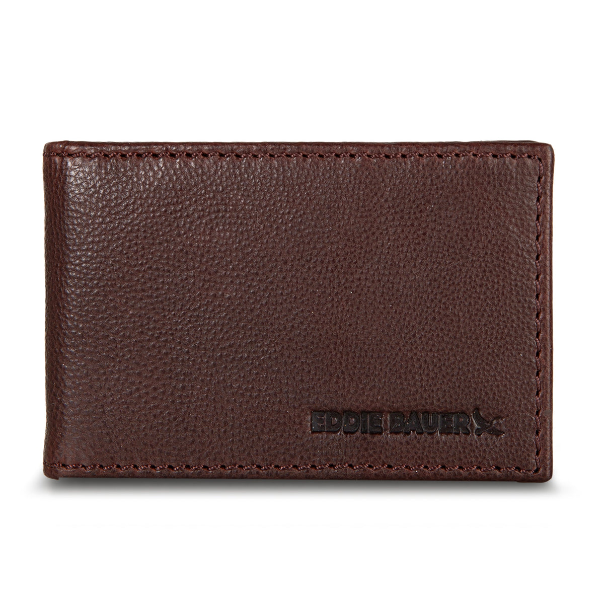 Eddie Bauer EB Signature Logo Leather Bifold With Money Clip Wallet alternate view 1