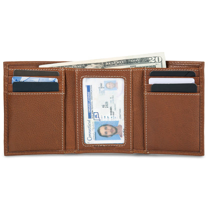 Eddie Bauer EB Signature Top Stitch Leather Trifold Wallet alternate view 2