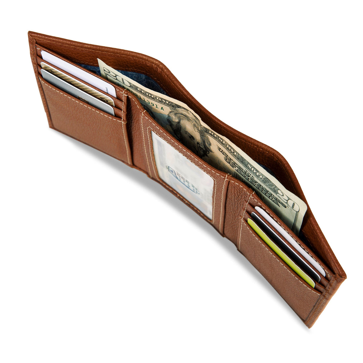 Eddie Bauer EB Signature Top Stitch Leather Trifold Wallet alternate view 5