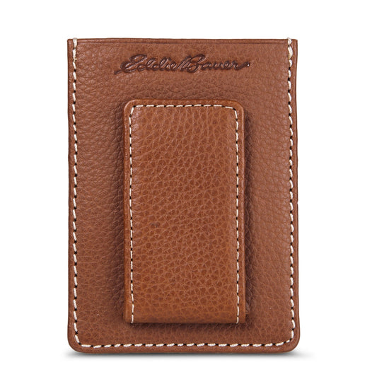 Eddie Bauer EB Signature Top Stitch Magnetic Leather Card Case product image