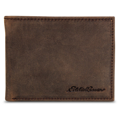 Eddie Bauer Leather Removable Passcase Wallet With Embossed Sasquatch product image