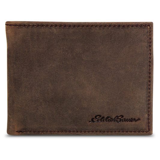 Eddie Bauer Leather Removable Passcase Wallet With Embossed Sasquatch product image