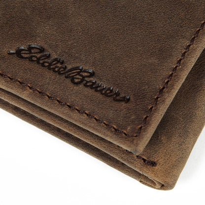 Eddie Bauer Leather Trifold Wallet With Embossed Sasquatch alternate view 2